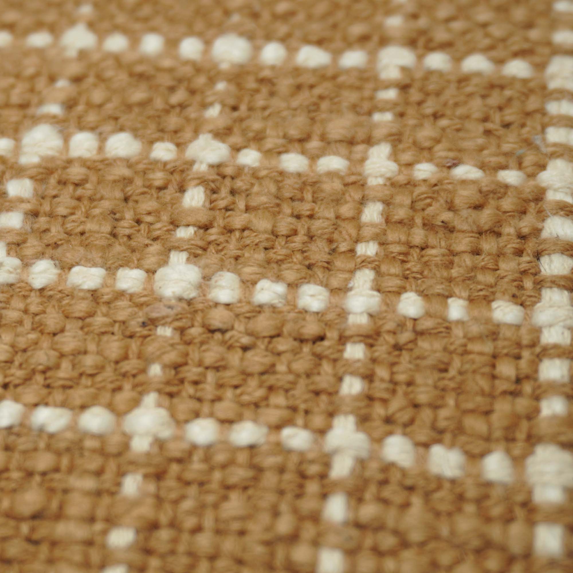 Handwoven Cotton Cushion Cover 45x45 cm | Brown & Ivory Grid Pattern | Textured Woven Decorative Pillow Cover | Hidden Zip | Modern Boho Home Décor