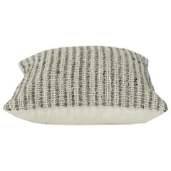 Housse de coussin tissée main en laine 45x45 cm | Motif rayé texturé | Housse de coussin décorative neutre avec fermeture éclair dissimulée