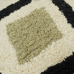 Tufted Geometric Cushion Cover 45x45 cm | Beige, Sage Green & Black Textured Cushion Cover