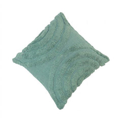 Mint Green Tufted Cotton Cushion Cover 45x45 cm | Textured Wave Design Decorative Pillow Cover