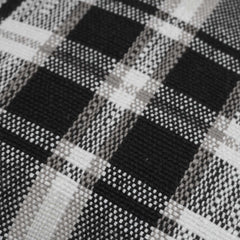 Handwoven Black & White Plaid Cushion Cover 45 x 45 cm | Checkered Woven Cushion Cover