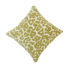 Olive Leopard Jacquard Cushion Cover – 45x45 cm | Textured Woven Decorative Pillow Cover