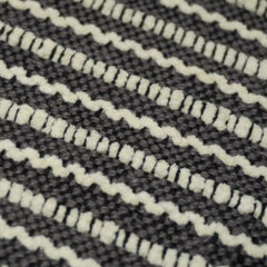 Handwoven Cotton Cushion Cover 45x45 cm | Black & Ivory Striped Textured Woven Throw Pillow Cover | Modern Farmhouse & Boho Decorative Cushion Cover with Hidden Zipper
