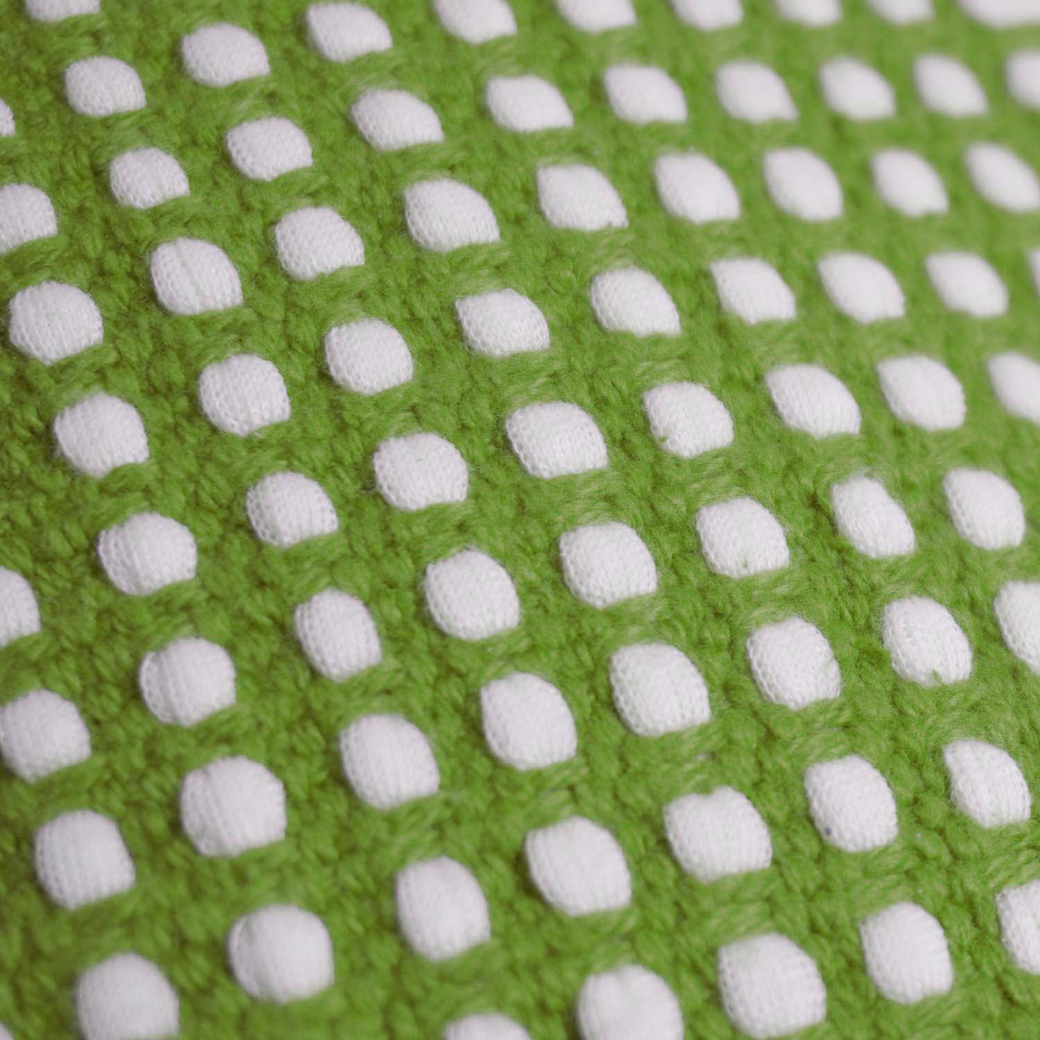Handwoven Cotton Cushion Cover – Green & White Geometric Dot Pattern, 45 x 45 cm