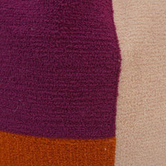 Abstract Embroidered Cotton Cushion Cover 45x45 cm | Modern Textured Decorative Pillow Cover in Plum, Blush & Rust