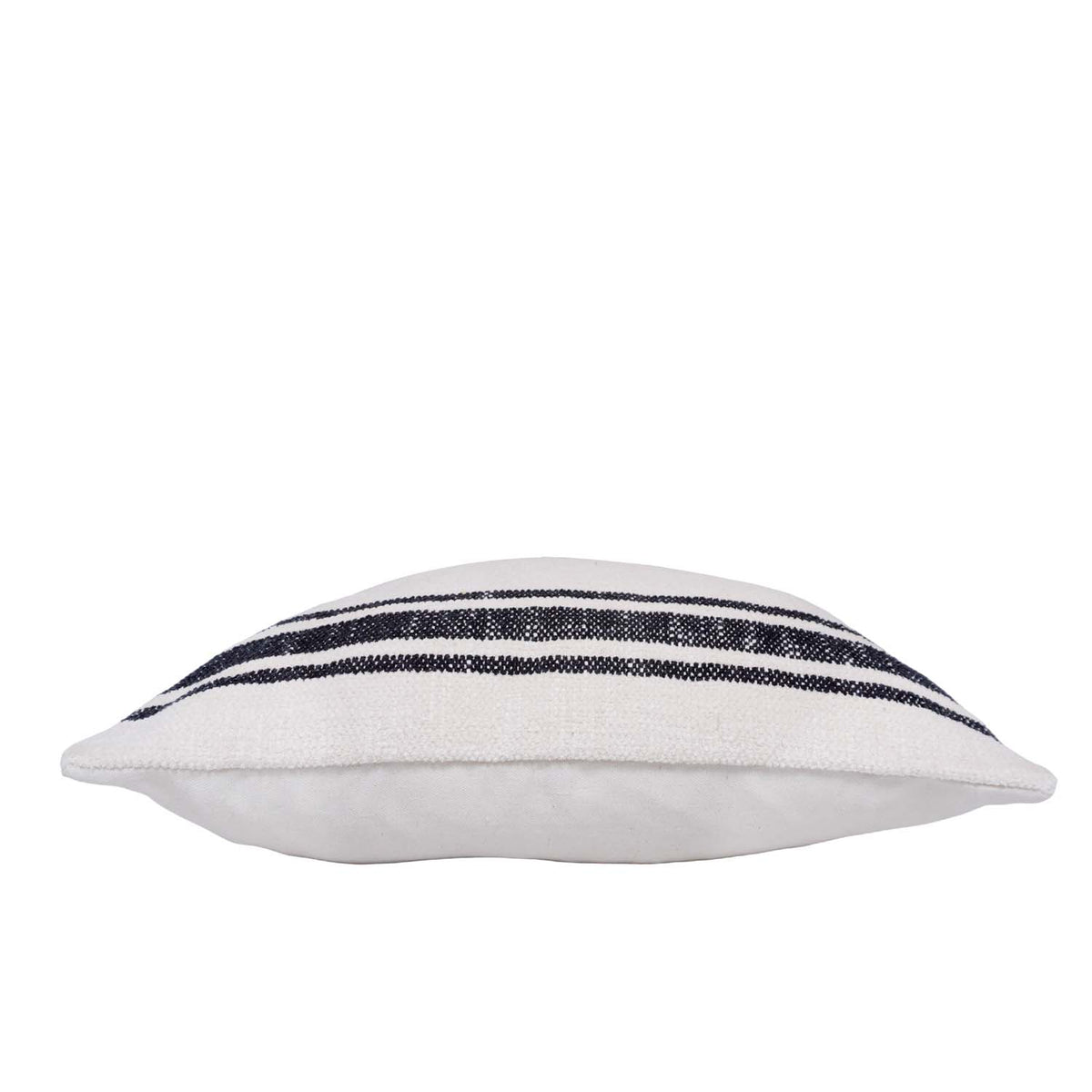 Handmade Black Stripe Cotton Cushion Cover 45x45 cm | Woven Decorative Throw Pillow Cover | Modern Farmhouse & Scandinavian Style - Bulk manufacturer & supplier from Panipat, India