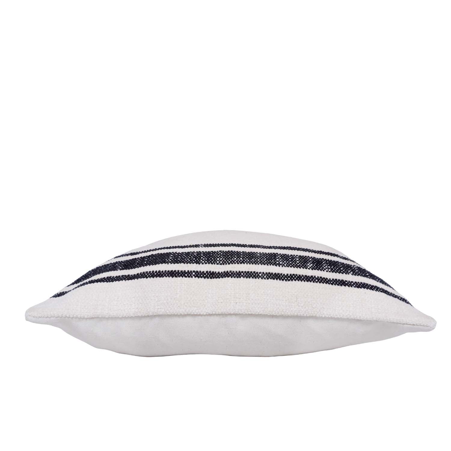 Handmade Black Stripe Cotton Cushion Cover 45x45 cm | Woven Decorative Throw Pillow Cover | Modern Farmhouse & Scandinavian Style