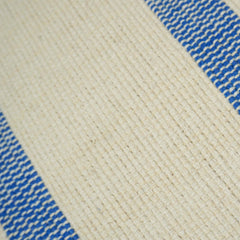 Handwoven Cotton Striped Cushion Cover 45x45 cm | Blue & Ivory Woven Throw Pillow Cover | Modern Farmhouse & Coastal Décor | Hidden Zip | 100% Cotton