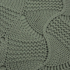 Knitted Olive Green Leaf Pattern Cushion Cover | Textured Decorative Cushion Cover 45 x 45 cm