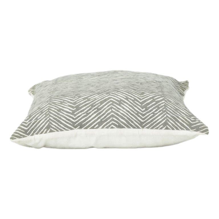Handbedruckter Kissenbezug aus Baumwolle – Grau-Zickzackmuster | Moderner, minimalistischer Dekokissenbezug | 45x45 cm - Bulk manufacturer & supplier from Panipat, India