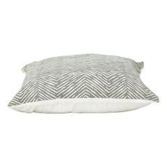 Housse de coussin en coton imprimé à la main – Motif chevron gris | Housse de coussin décorative moderne minimaliste | 45x45 cm