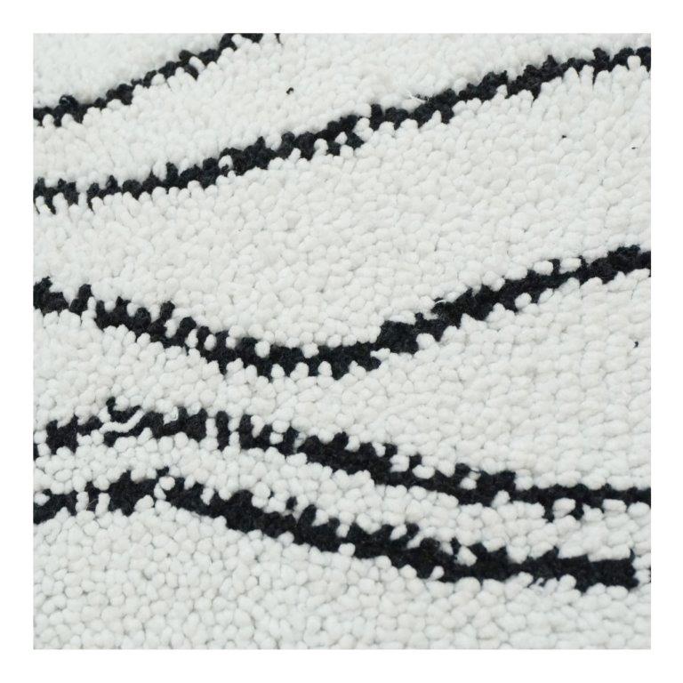 Housse de coussin en coton brodé Vague Noire | Motif abstrait moderne texturé | 45x45 cm - Bulk manufacturer & supplier from Panipat, India