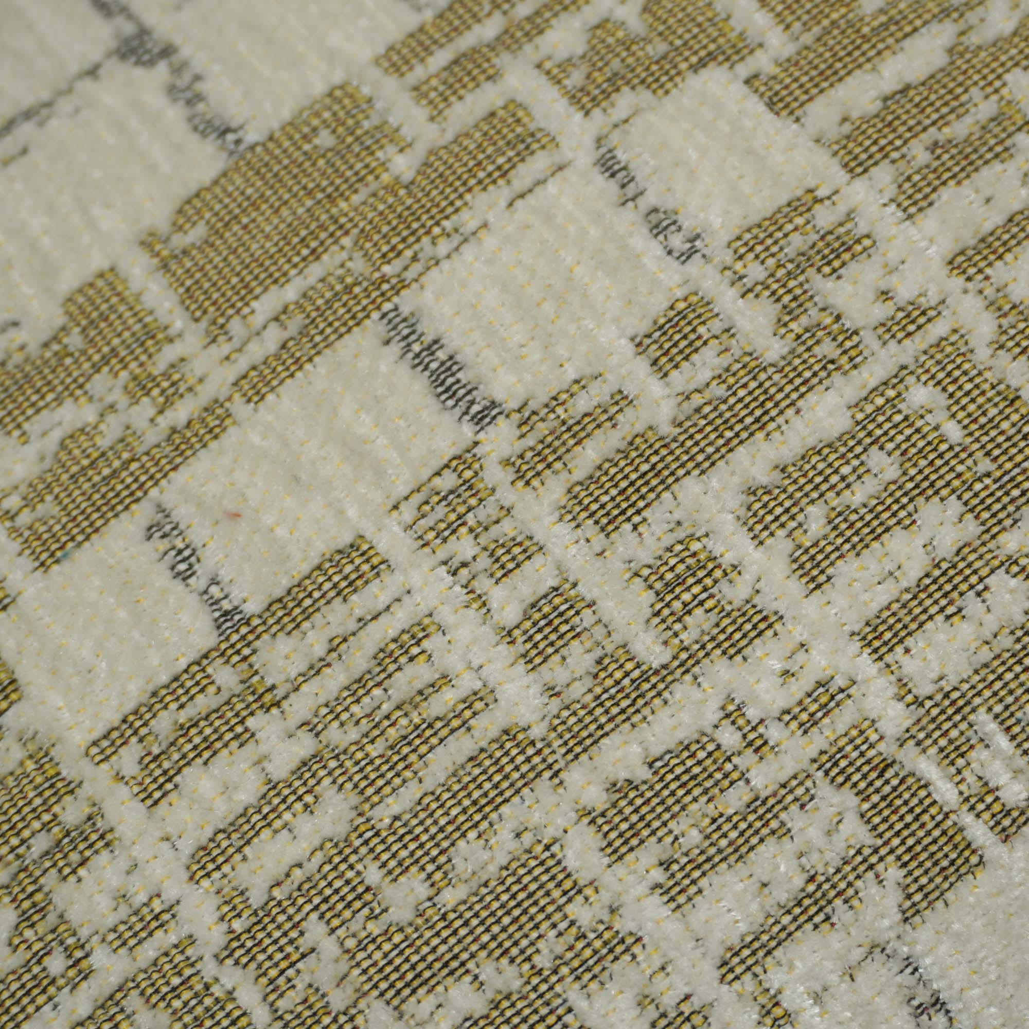 Modern Geometric Jacquard Cushion Cover 45x45 cm | Woven Textured Decorative Throw Pillow Cover | Hidden Zip | Beige & Olive Green