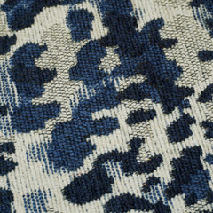 Handwoven Jacquard Cushion Cover – Abstract Navy Blue & Ivory Pattern | 45 x 45 cm