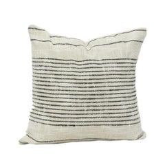 Minimalist Striped Cotton Cushion Cover | 45x45 cm Neutral Woven Pillow Cover with Hidden Zipper