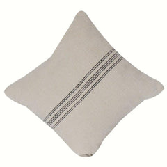 Housse de coussin en coton rayé minimaliste | Texture tissée à la main | Housse de coussin neutre beige 45x45 cm