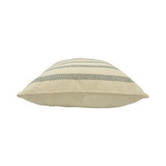 Handmade Neutral Striped Cotton Cushion Cover | Beige & Grey Woven Pillow Cover 45x45 cm