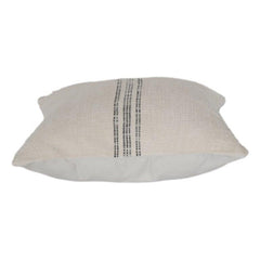 Housse de coussin en coton rayé minimaliste | Texture tissée à la main | Housse de coussin neutre beige 45x45 cm