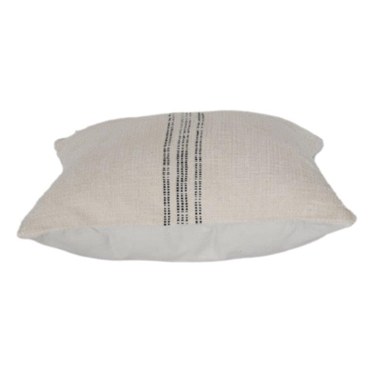 Minimalist Striped Cotton Cushion Cover | Handwoven Texture | Neutral Beige Pillow Cover 18x18 Inch