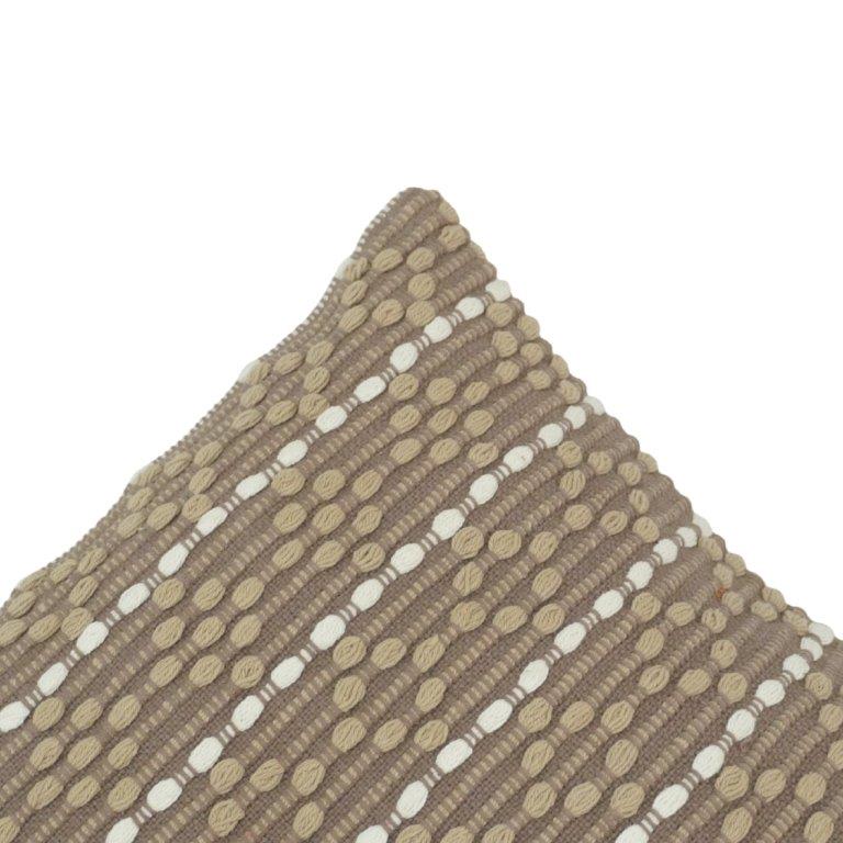 Handwoven Textured Cotton Cushion Cover 45x45 cm | Boho Neutral Decorative Pillow Cover with Embroidered Dot Pattern - Bulk manufacturer & supplier from Panipat, India