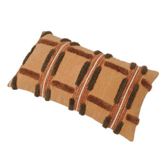 Earthy tone geometric textured handwoven tufted cushion cover 40x60 cm