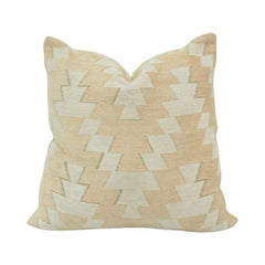 Beige Geometric Jacquard Cotton Cushion Cover | 45 x 45 cm | Modern Woven Decorative Pillow Cover