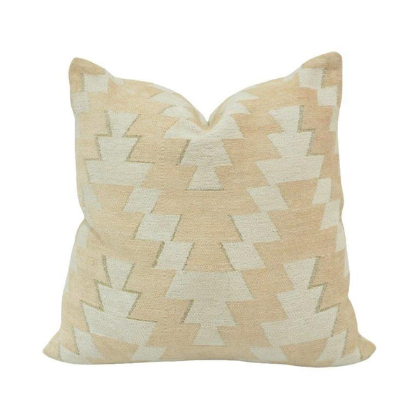 Beige Geometric Jacquard Cotton Cushion Cover | 45 x 45 cm | Modern Woven Decorative Pillow Cover