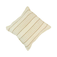Handmade Cotton Striped Cushion Cover 45x45 cm | Neutral Beige Woven Throw Pillow Cover | Farmhouse & Modern Home Décor