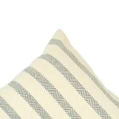Handmade Neutral Striped Cotton Cushion Cover | Beige & Grey Woven Pillow Cover 45x45 cm
