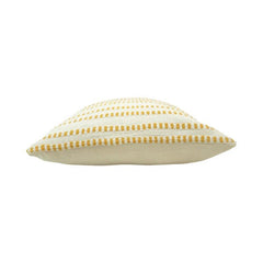 Handwoven Yellow Striped Cotton Cushion Cover | Handmade Textured Throw Pillow Cover | 45x45 cm