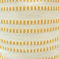Handwoven Yellow Striped Cotton Cushion Cover | Handmade Textured Throw Pillow Cover | 45x45 cm