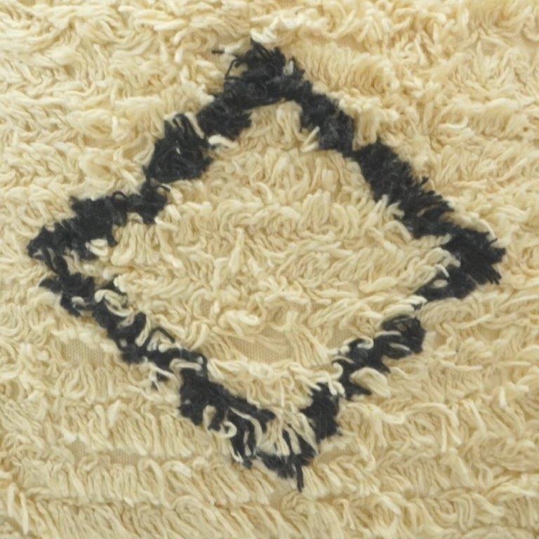 Tufted Geometric Cotton Cushion Cover – Cream & Black Textured Boho Pillow Cover 45x45 cm - Bulk manufacturer & supplier from Panipat, India