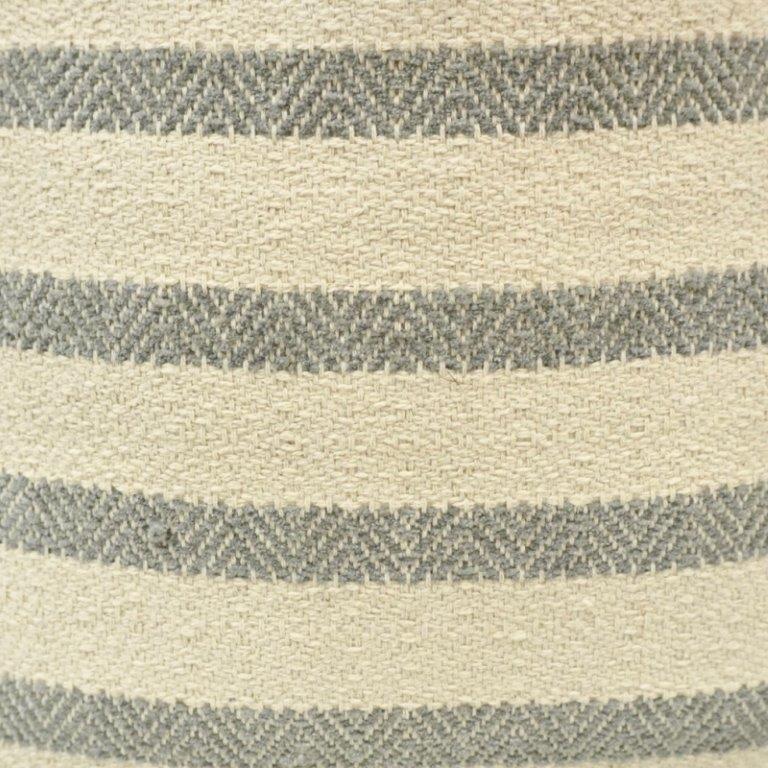 Handmade Neutral Striped Cotton Cushion Cover | Beige & Grey Woven Pillow Cover 45x45 cm