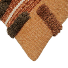 Earthy tone geometric textured handwoven tufted cushion cover 40x60 cm