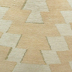 Beige Geometric Jacquard Cotton Cushion Cover | 45 x 45 cm | Modern Woven Decorative Pillow Cover