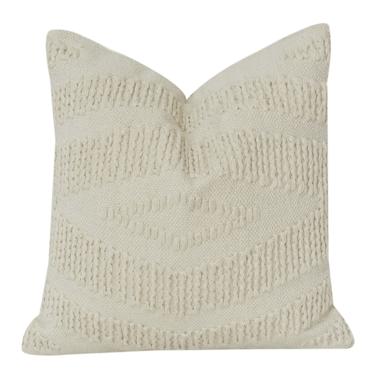 Housse de coussin en coton texturé tissé à la main | Housse de coussin décorative tissée style bohème neutre | Décoration artisanale faite à la main (45x45 cm) - Bulk manufacturer & supplier from Panipat, India