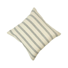Handmade Neutral Striped Cotton Cushion Cover | Beige & Grey Woven Pillow Cover 45x45 cm