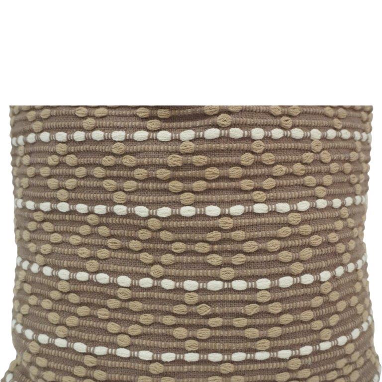 Handwoven Textured Cotton Cushion Cover 45x45 cm | Boho Neutral Decorative Pillow Cover with Embroidered Dot Pattern