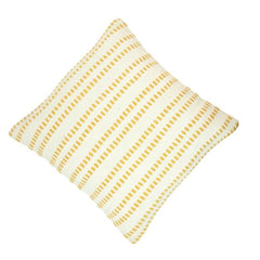 Handwoven Yellow Striped Cotton Cushion Cover | Handmade Textured Throw Pillow Cover | 45x45 cm