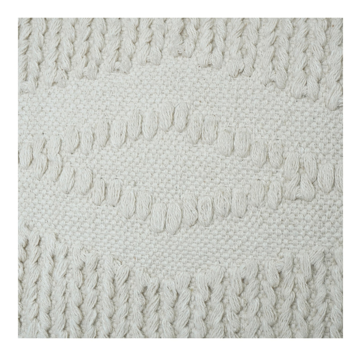 Housse de coussin en coton texturé tissé à la main | Housse de coussin décorative tissée style bohème neutre | Décoration artisanale faite à la main (45x45 cm) - Bulk manufacturer & supplier from Panipat, India