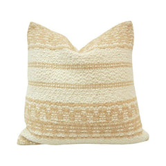 Handwoven Ivory & Natural Beige Textured Cotton Cushion Cover | 45x45 cm | Artisan Woven Throw Pillow