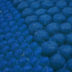 Handwoven Wool Bobble Cushion Cover 45x45 cm | Textured Handmade Decorative Throw Pillow Cover | Navy Blue | Hidden Zipper