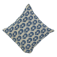 Indigo Floral Printed Cotton Cushion Cover | Hand Block Style | 18x18 Inch Decorative Pillow Cover
