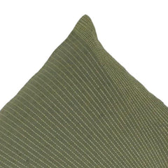 Sage Green Embroidered Cotton Cushion Cover | Textured Stripe Design | 45x45 cm