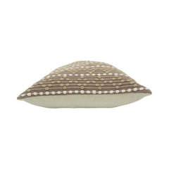 Handwoven Textured Cotton Cushion Cover 45x45 cm | Boho Neutral Decorative Pillow Cover with Embroidered Dot Pattern