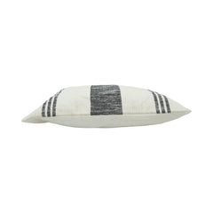 Rustic Woven Stripe Cotton Cushion Cover – Black & Natural Lumbar Pillow Cover 35x50 cm