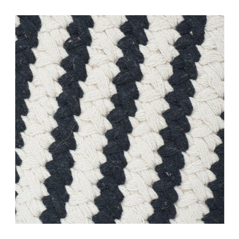 Black & Off-White Diagonal Striped Woven Cotton Cushion Cover | Textured Minimalist Throw Pillow Cover (18x18 Inch) - Bulk manufacturer & supplier from Panipat, India