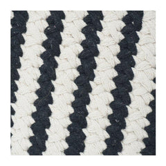 Black & Off-White Diagonal Striped Woven Cotton Cushion Cover | Textured Minimalist Throw Pillow Cover (18x18 Inch)
