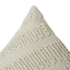 Handwoven Textured Cotton Cushion Cover | Neutral Boho Woven Throw Pillow Cover | Artisan Handmade Decor (18x18 Inch)