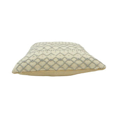 Boho Geometric Embroidered Polyester Cushion Cover 45x45 cm | Cream & Grey Textured Throw Pillow Cover